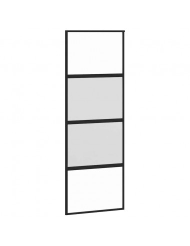 Porta Scorrevole Set Ferramenta Nera 76x205 cm Vetro Temperato