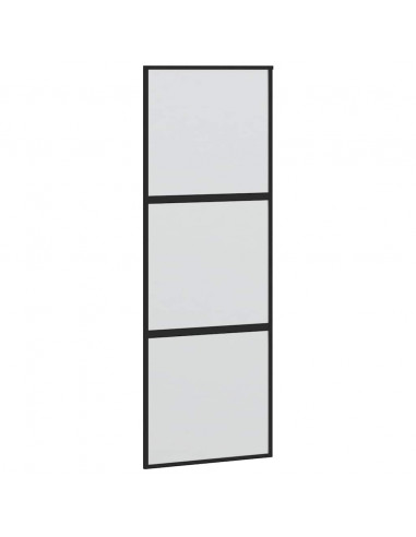 Porta Scorrevole Set Ferramenta Nera 76x205 cm Vetro Temperato