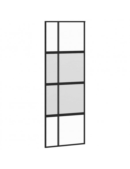 Porta Scorrevole Set Ferramenta Nera 76x205 cm Vetro Temperato