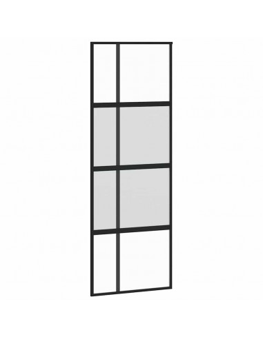 Porta Scorrevole Set Ferramenta Nera 76x205 cm Vetro Temperato