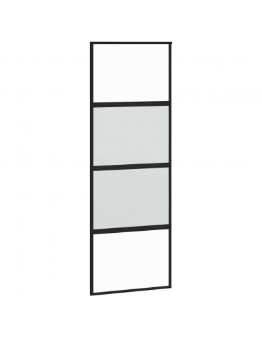 Porta Scorrevole Set Ferramenta Nera 76x205 cm Vetro Temperato