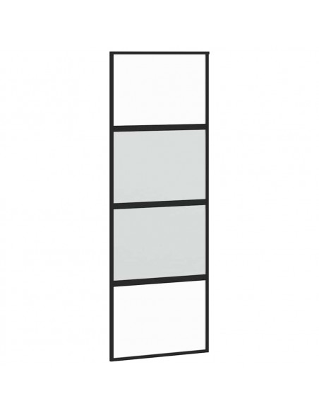 Porta Scorrevole Set Ferramenta Nera 76x205 cm Vetro Temperato