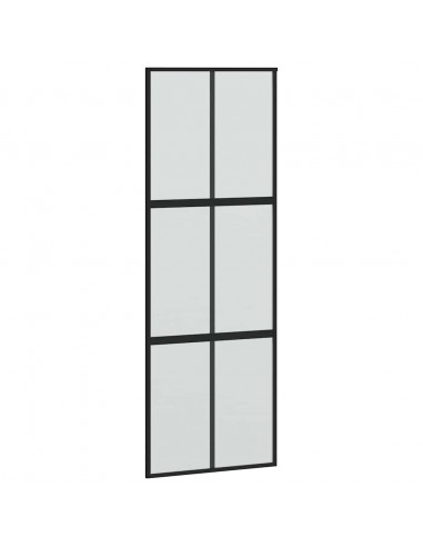 Porta Scorrevole Set Ferramenta Nera 76x205 cm Vetro Temperato