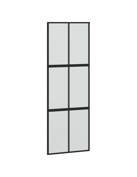 Porta Scorrevole Set Ferramenta Nera 76x205 cm Vetro Temperato