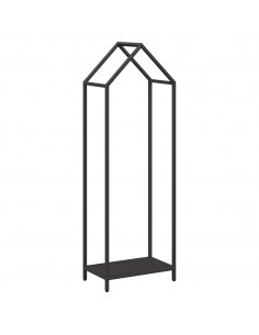 Rastrelliera per Legna da Ardere Nera 40x25x120 cm 2