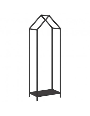 Rastrelliera per Legna da Ardere Nera 40x25x120 cm