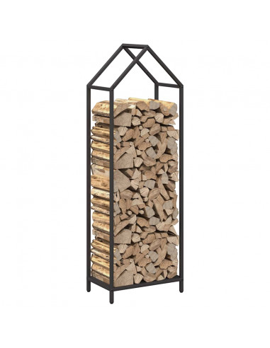 Rastrelliera per Legna da Ardere Nera 40x25x120 cm