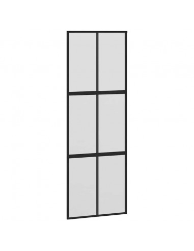 Porta Scorrevole Set Ferramenta Nera 76x205 cm Vetro Temperato