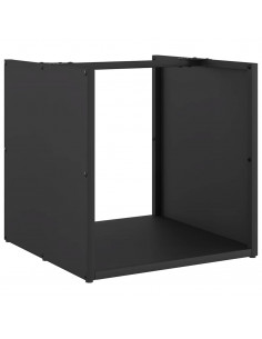 Rastrelliera per Legna da Ardere Nera 40x40x40 cm 2