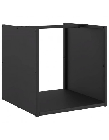 Rastrelliera per Legna da Ardere Nera 40x40x40 cm