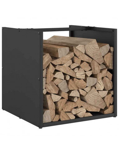 Rastrelliera per Legna da Ardere Nera 40x40x40 cm