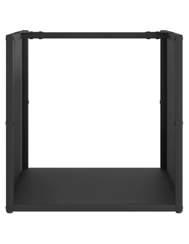 Rastrelliera per Legna da Ardere Nera 40x40x40 cm