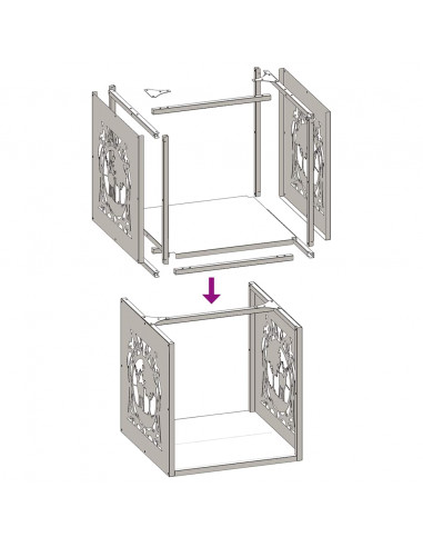 Rastrelliera per Legna da Ardere Bianca 40x40x40 cm