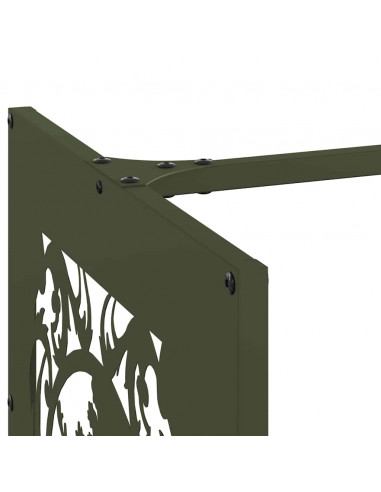 Rastrelliera per Legna da Ardere Verde Oliva 40x40x40 cm