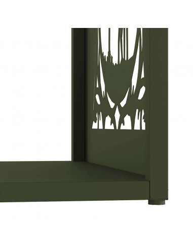 Rastrelliera per Legna da Ardere Verde Oliva 40x40x40 cm