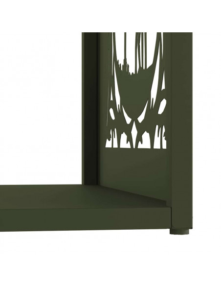 Rastrelliera per Legna da Ardere Verde Oliva 40x40x40 cm