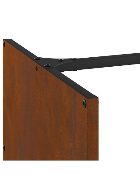 Rastrelliera per Legna da Ardere 40x40x40 cm in Acciaio Corten