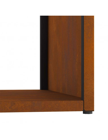 Rastrelliera per Legna da Ardere 40x40x40 cm in Acciaio Corten