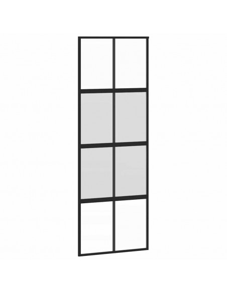 Porta Scorrevole Set Ferramenta Nera 76x205 cm Vetro Temperato