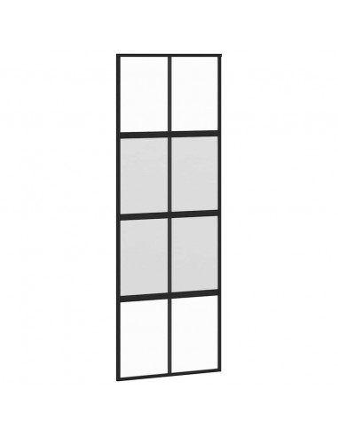 Porta Scorrevole Set Ferramenta Nera 76x205 cm Vetro Temperato