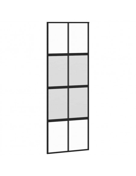 Porta Scorrevole Set Ferramenta Nera 76x205 cm Vetro Temperato