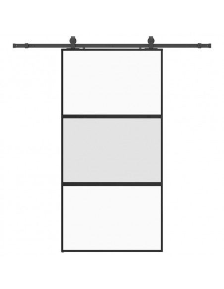 Porta Scorrevole Ferramenta Nera 102,5x205 cm Vetro Temperato
