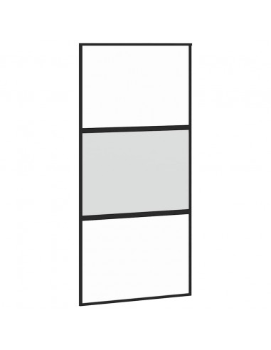 Porta Scorrevole Ferramenta Nera 102,5x205 cm Vetro Temperato