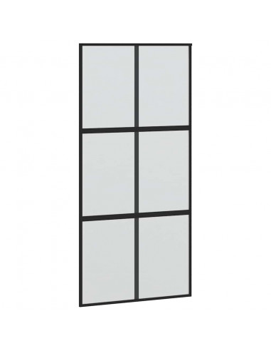 Porta Scorrevole Ferramenta Nera 102,5x205 cm Vetro Temperato