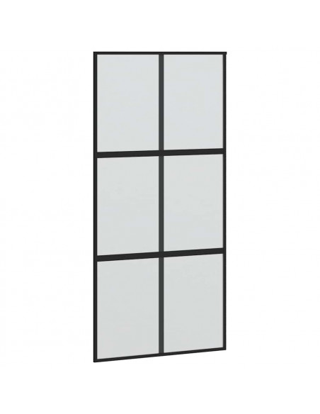 Porta Scorrevole Ferramenta Nera 102,5x205 cm Vetro Temperato