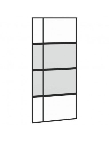 Porta Scorrevole Ferramenta Nera 102,5x205 cm Vetro Temperato