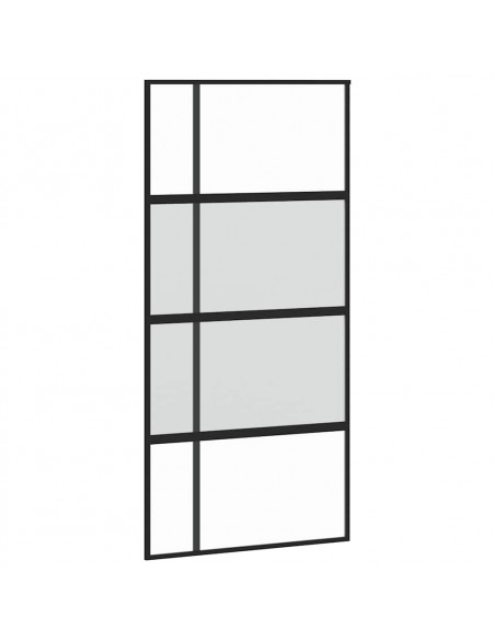 Porta Scorrevole Ferramenta Nera 102,5x205 cm Vetro Temperato