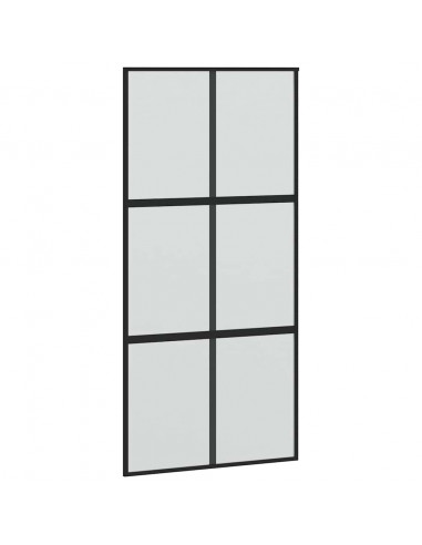 Porta Scorrevole Ferramenta Nera 102,5x205 cm Vetro Temperato