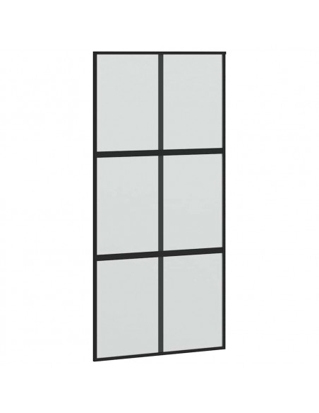Porta Scorrevole Ferramenta Nera 102,5x205 cm Vetro Temperato
