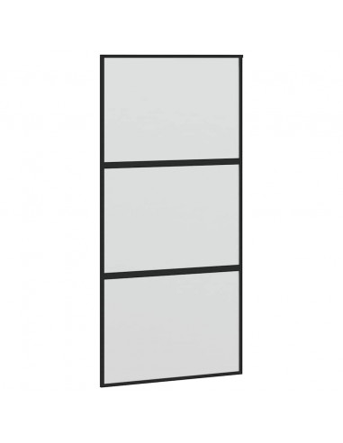 Porta Scorrevole Ferramenta Nera 102,5x205 cm Vetro Temperato