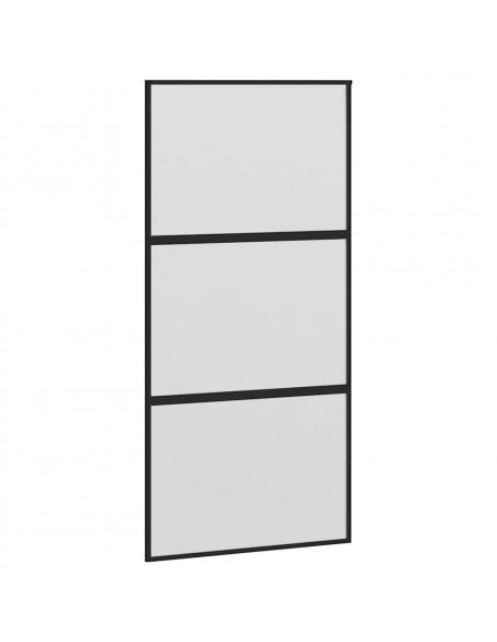 Porta Scorrevole Ferramenta Nera 102,5x205 cm Vetro Temperato