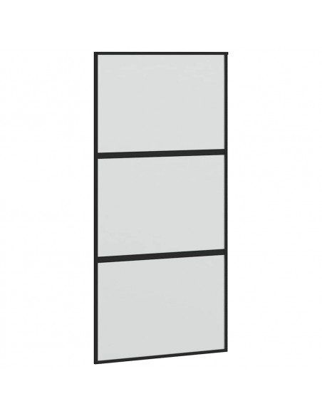 Porta Scorrevole Ferramenta Nera 102,5x205 cm Vetro Temperato