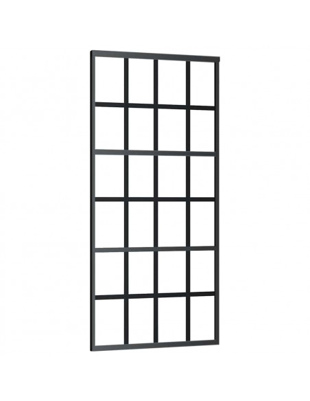Porta Scorrevole con Ferramenta Nera 90x205 cm in Vetro ESG