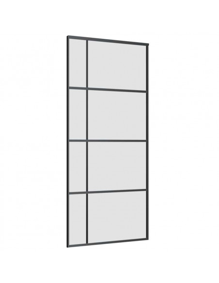 Porta Scorrevole con Ferramenta Nera 90x205 cm in Vetro ESG