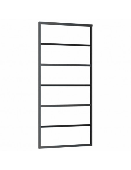 Porta Scorrevole con Ferramenta Nera 90x205 cm in Vetro ESG