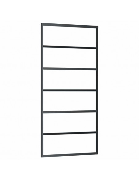 Porta Scorrevole con Ferramenta Nera 90x205 cm in Vetro ESG