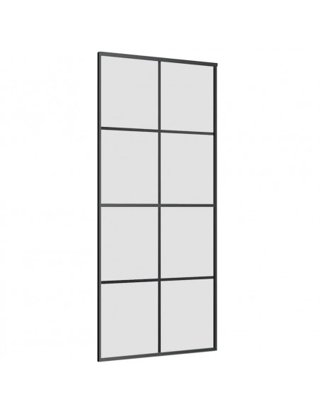 Porta Scorrevole con Ferramenta Nera 90x205 cm in Vetro ESG