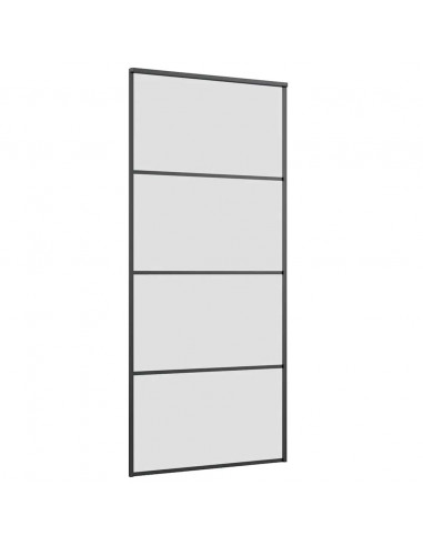Porta Scorrevole con Ferramenta Nera 90x205 cm in Vetro ESG