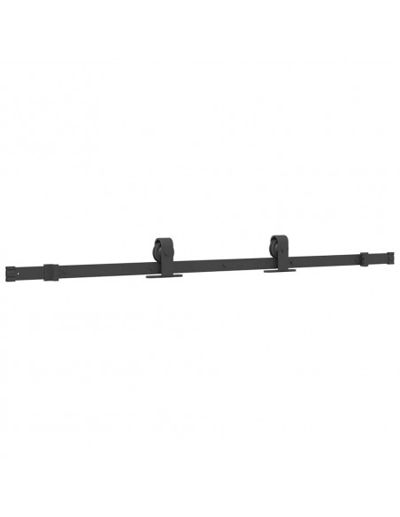 Porta Scorrevole con Ferramenta Nera 90x205 cm in Vetro ESG