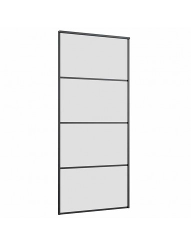 Porta Scorrevole con Ferramenta Nera 90x205 cm in Vetro ESG