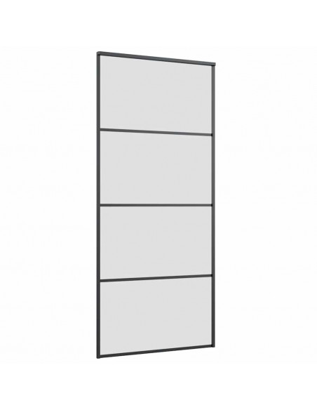 Porta Scorrevole con Ferramenta Nera 90x205 cm in Vetro ESG