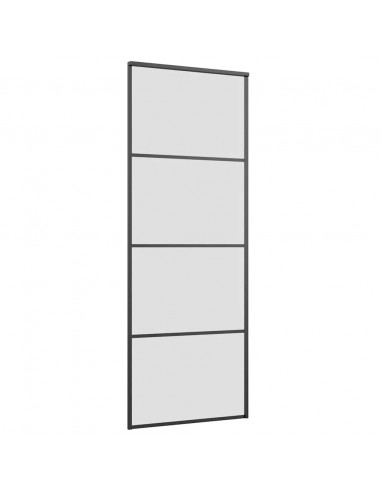 Porta Scorrevole con Ferramenta Nera 76x205 cm in Vetro ESG