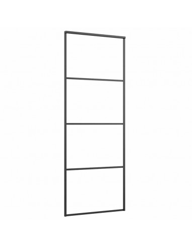 Porta Scorrevole con Ferramenta Nera 76x205 cm in Vetro ESG
