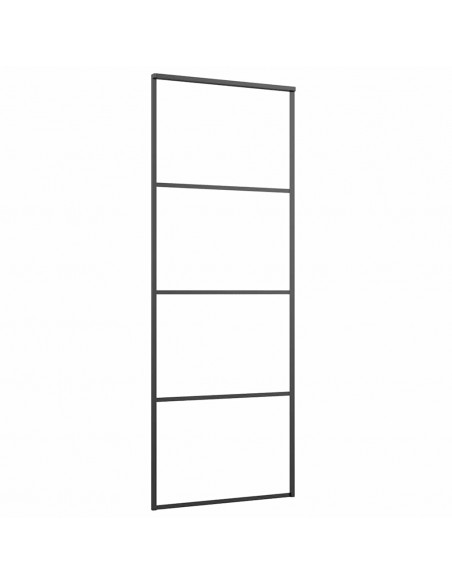 Porta Scorrevole con Ferramenta Nera 76x205 cm in Vetro ESG