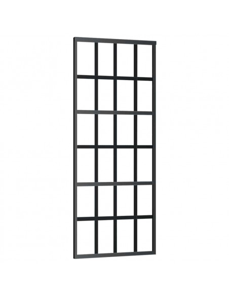 Porta Scorrevole con Ferramenta Nera 76x205 cm in Vetro ESG
