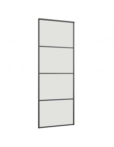 Porta Scorrevole con Ferramenta Nera 76x205 cm in Vetro ESG